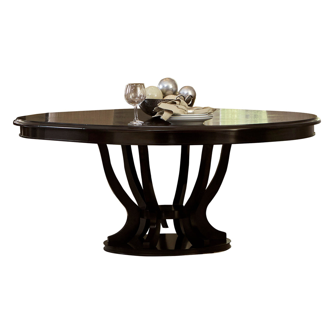 Savion Espresso Round/Oval Extendable Dining Table - SET | 5494-76 | 5494-76B - Bien Home Furniture &amp; Electronics