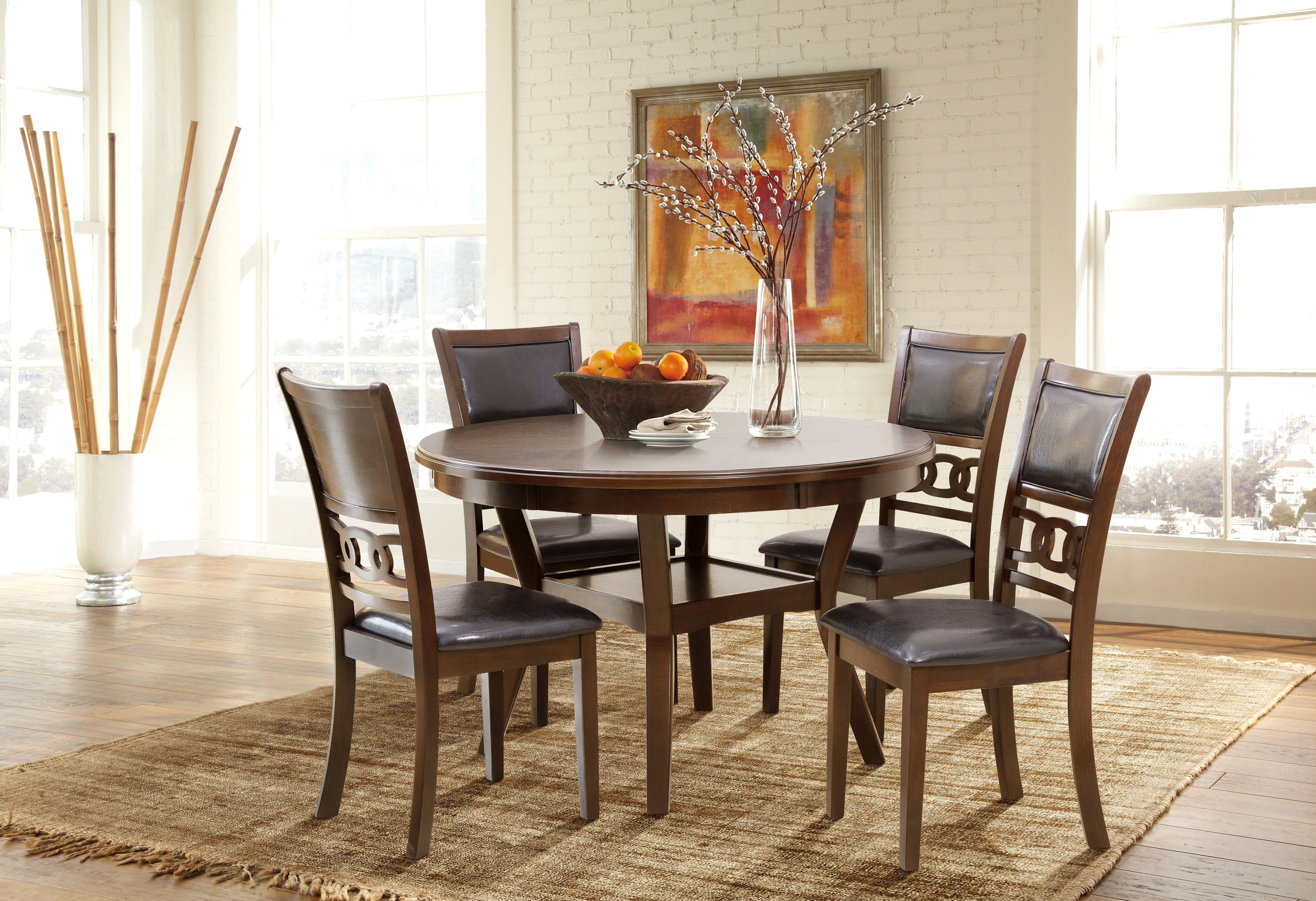 Savor Brown 5-Piece Dining Set - SH1155BRN - Bien Home Furniture &amp; Electronics