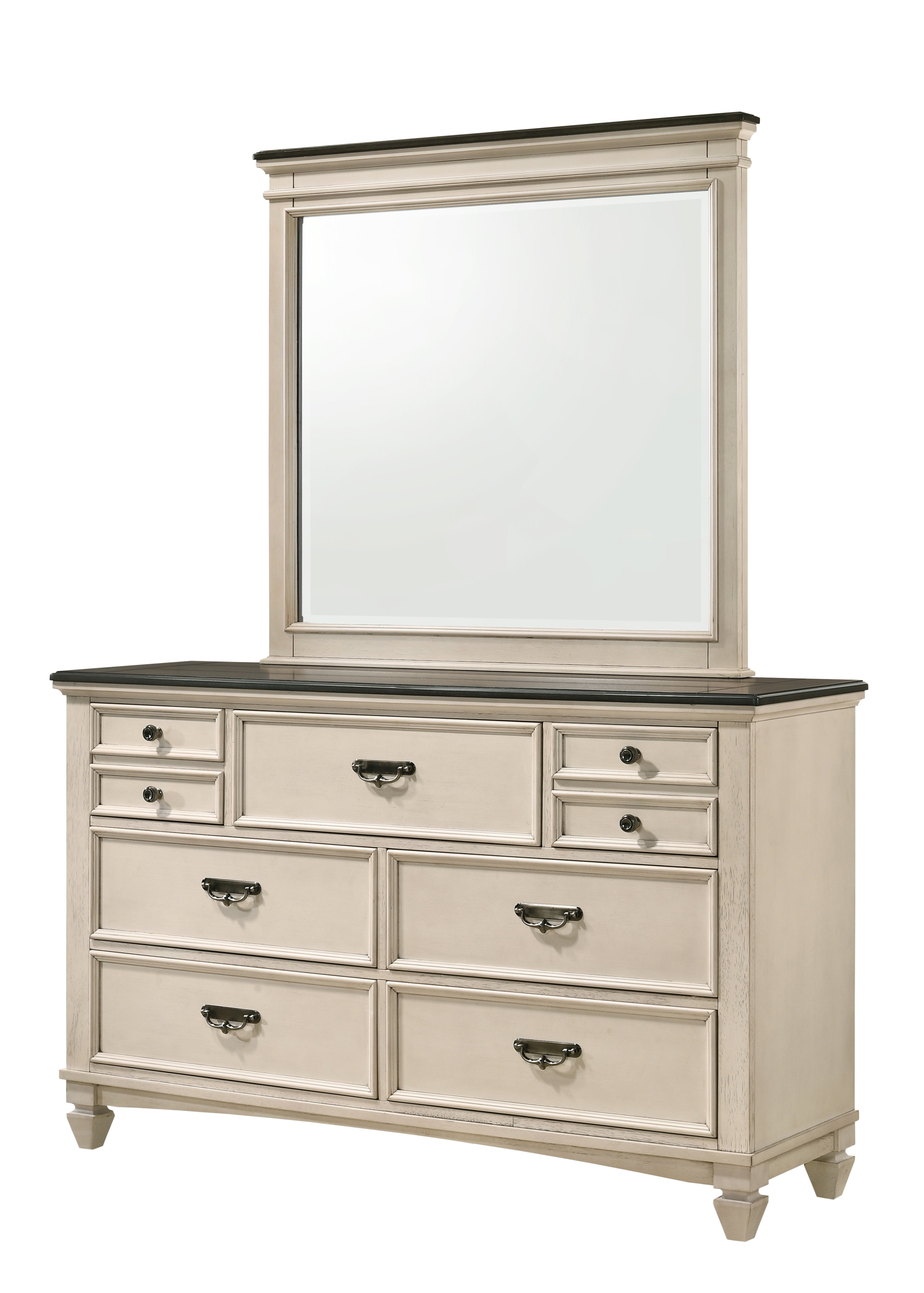 Sawyer Cream/Brown Bedroom Mirror (Mirror Only) - B9100-11 - Bien Home Furniture &amp; Electronics