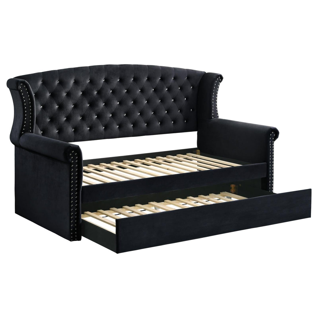 Scarlett Upholstered Tufted Twin Daybed with Trundle - 300642 - Bien Home Furniture &amp; Electronics