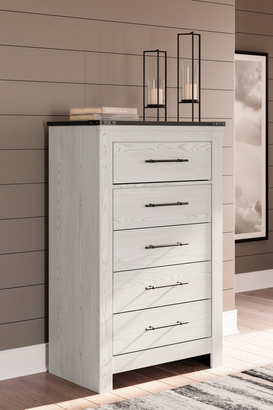 Schoenberg White Chest of Drawers - B1446-245 - Bien Home Furniture &amp; Electronics