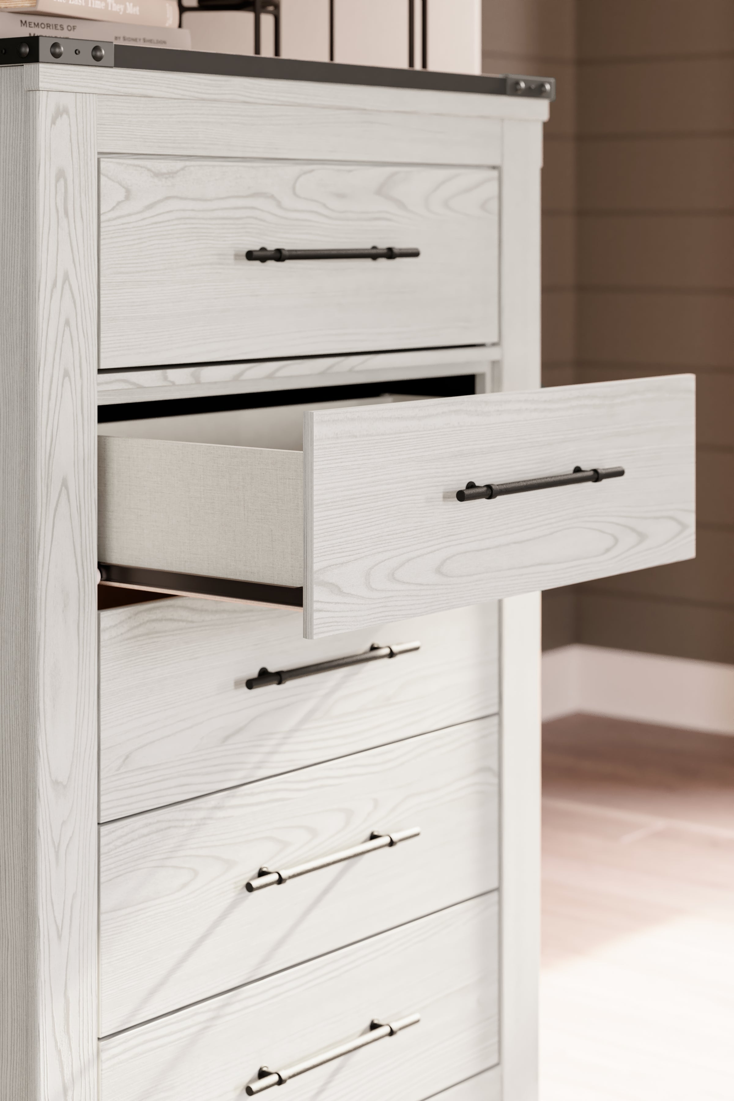 Schoenberg White Chest of Drawers - B1446-245 - Bien Home Furniture &amp; Electronics