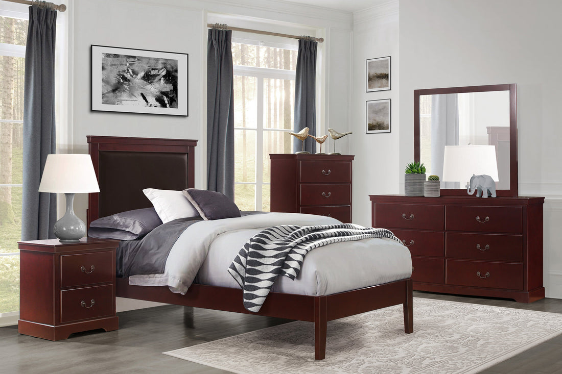 Seabright Cherry Twin Panel Bed - SET | 1519CHT-1 | 1519CHT-3 - Bien Home Furniture &amp; Electronics