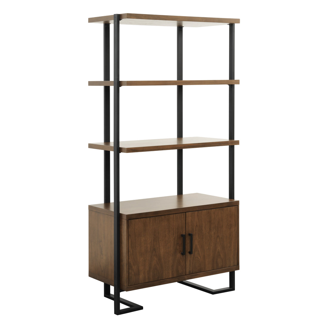 Sedley Walnut/Rustic Black Bookcase - 5415RF-17* - Bien Home Furniture &amp; Electronics