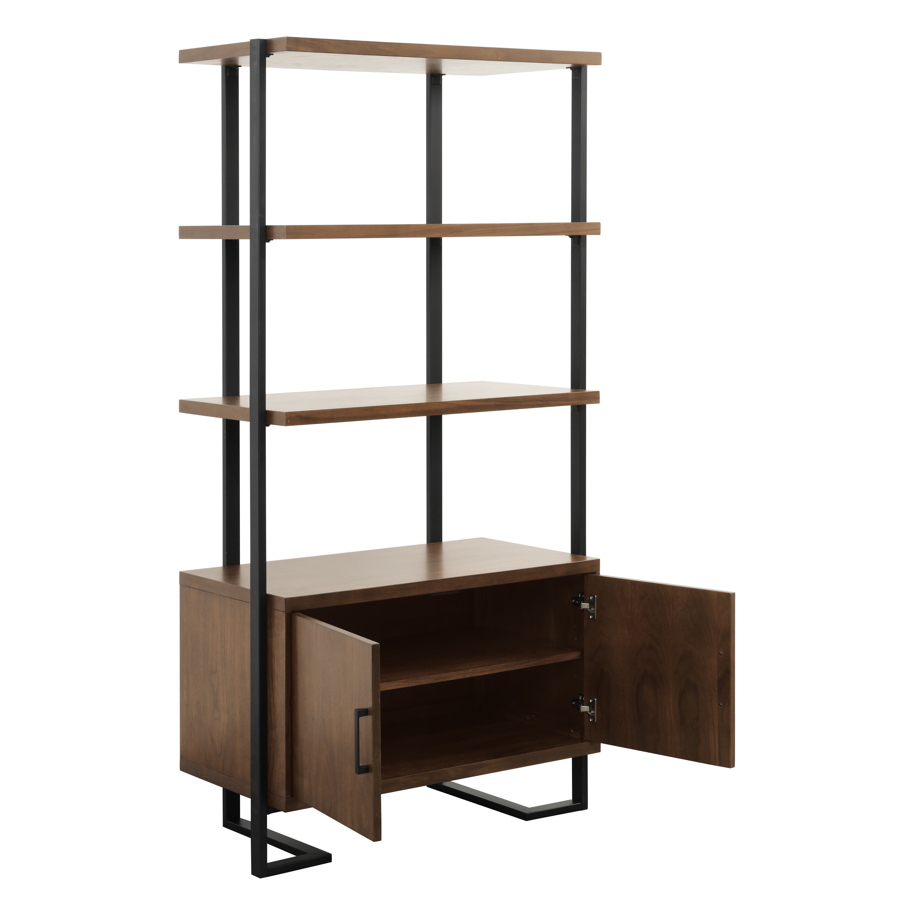 Sedley Walnut/Rustic Black Bookcase - 5415RF-17* - Bien Home Furniture &amp; Electronics