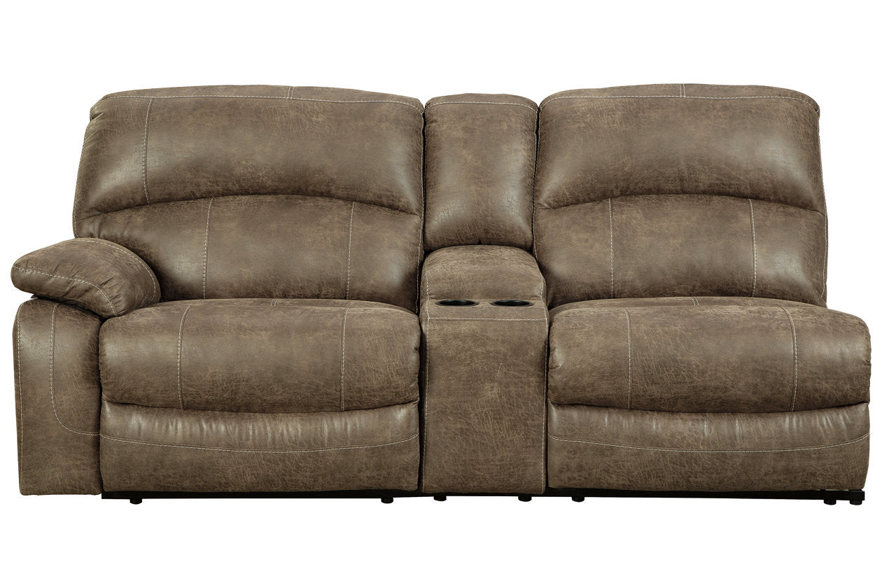 Segburg Driftwood Left-Arm Facing Power Reclining Sofa with Console - 3430359 - Bien Home Furniture &amp; Electronics