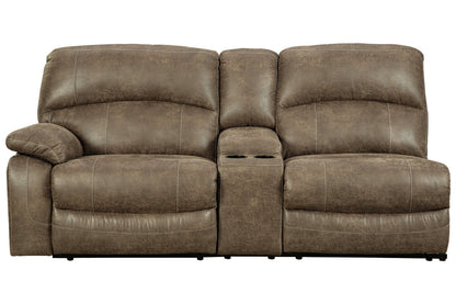 Segburg Driftwood Left-Arm Facing Power Reclining Sofa with Console - 3430359 - Bien Home Furniture &amp; Electronics