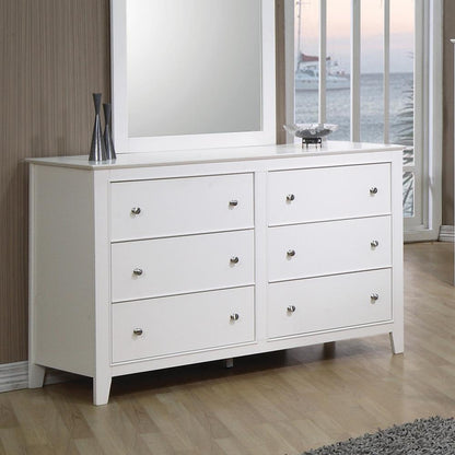 Selena Buttermilk 6-Drawer Dresser - 400233 - Bien Home Furniture &amp; Electronics