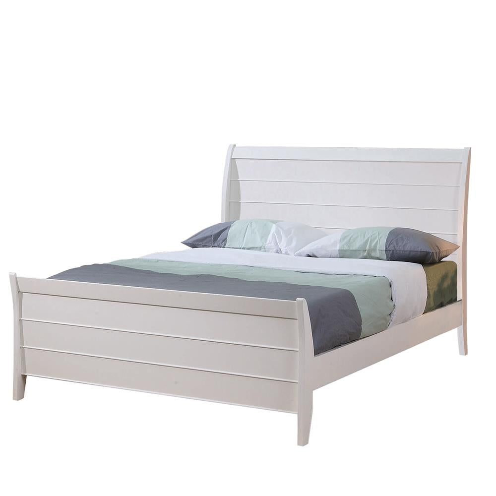 Selena Full Sleigh Platform Bed Buttermilk - 400231F - Bien Home Furniture &amp; Electronics