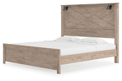 Senniberg Light Brown/White King Panel Bed - SET | B1191-56 | B1191-58 | B1191-99 - Bien Home Furniture &amp; Electronics