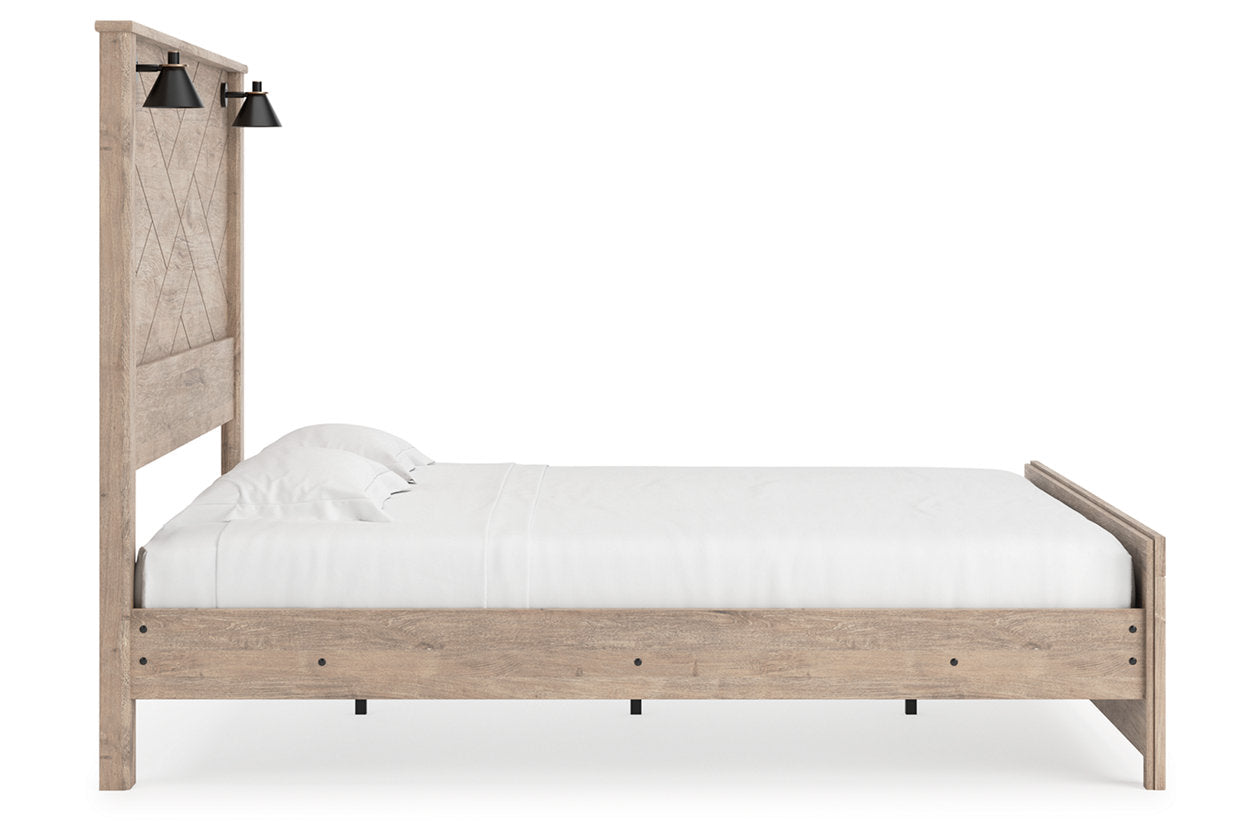 Senniberg Light Brown/White King Panel Bed - SET | B1191-56 | B1191-58 | B1191-99 - Bien Home Furniture &amp; Electronics