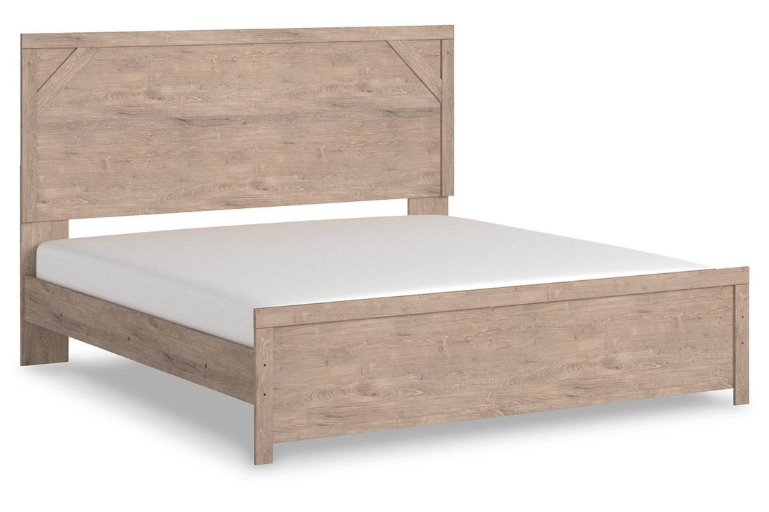 Senniberg Light Brown/White King Panel Bed - SET | B1191-72 | B1191-97 - Bien Home Furniture &amp; Electronics