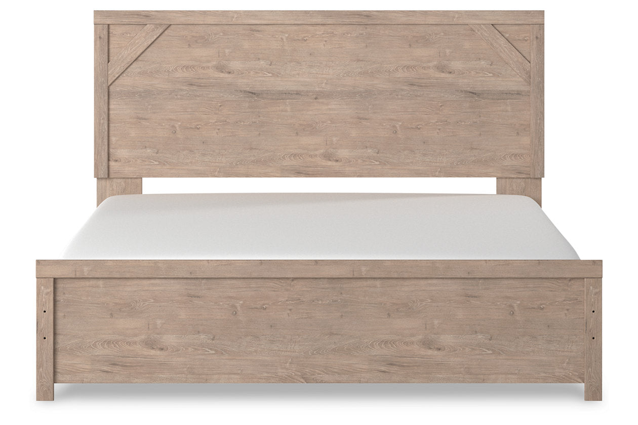 Senniberg Light Brown/White King Panel Bed - SET | B1191-72 | B1191-97 - Bien Home Furniture &amp; Electronics
