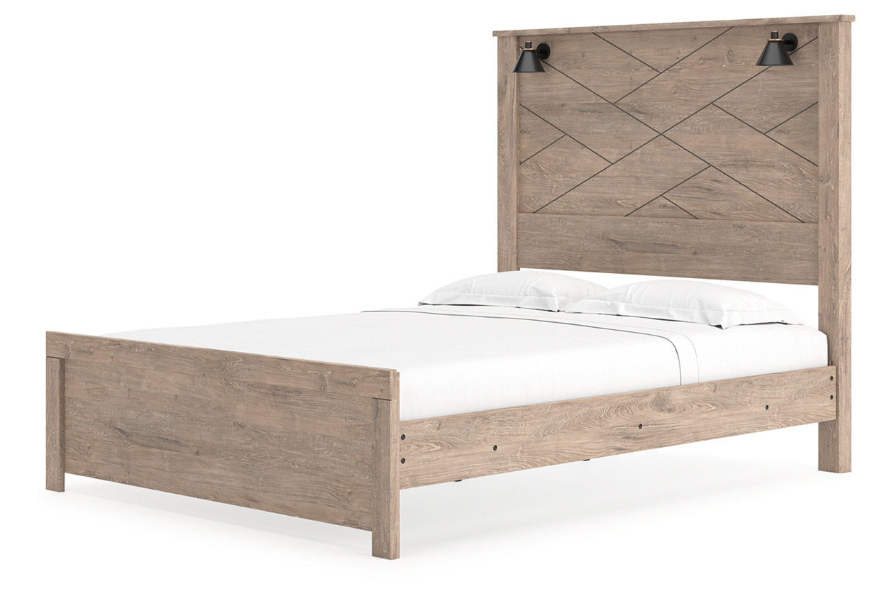 Senniberg Light Brown/White Queen Panel Bed - SET | B1191-54 | B1191-57 | B1191-98 - Bien Home Furniture &amp; Electronics
