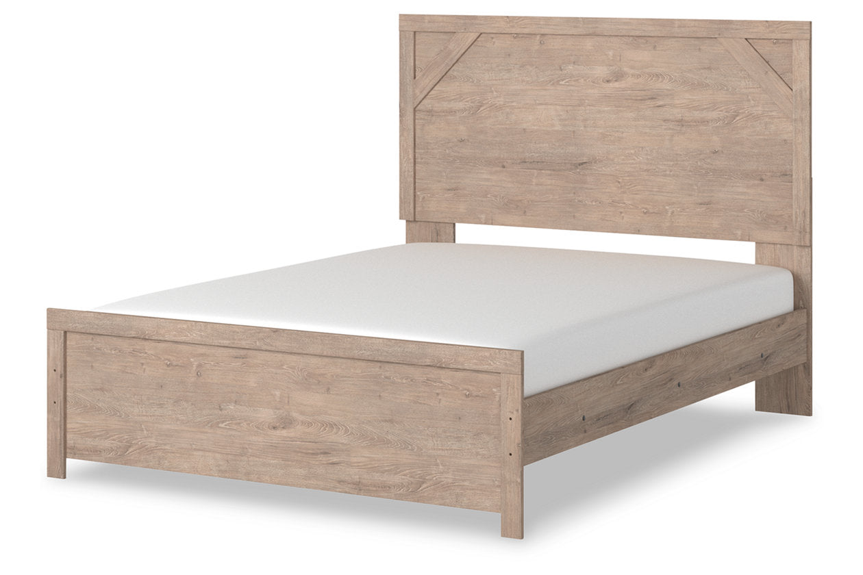 Senniberg Light Brown/White Queen Panel Bed - SET | B1191-71 | B1191-96 - Bien Home Furniture &amp; Electronics