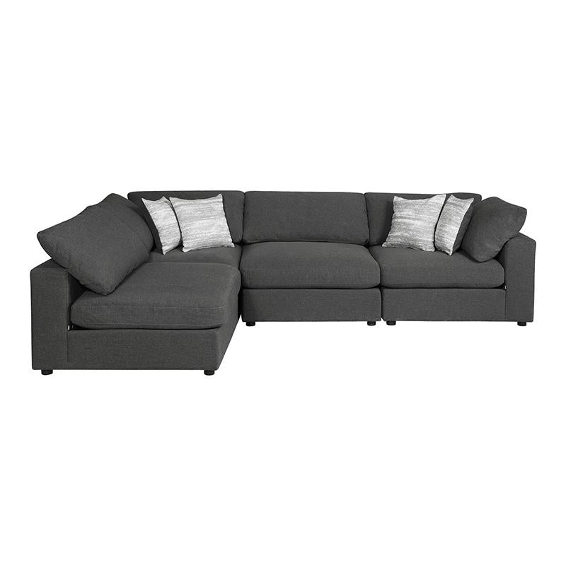 Serene 4-Piece Upholstered Modular Sectional Charcoal - 551324-SETA - Bien Home Furniture &amp; Electronics