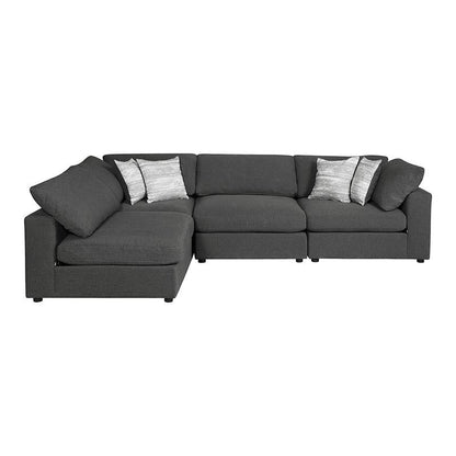 Serene 4-Piece Upholstered Modular Sectional Charcoal - 551324-SETA - Bien Home Furniture &amp; Electronics