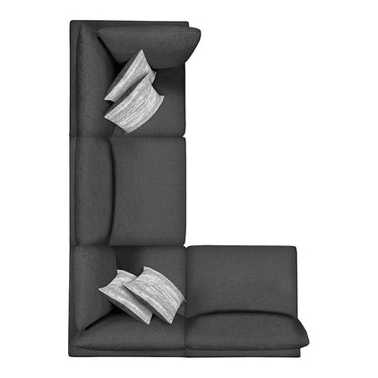 Serene 4-Piece Upholstered Modular Sectional Charcoal - 551324-SETA - Bien Home Furniture &amp; Electronics