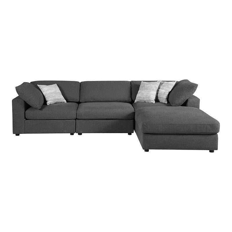 Serene 4-Piece Upholstered Modular Sectional Charcoal - 551324-SETB - Bien Home Furniture &amp; Electronics