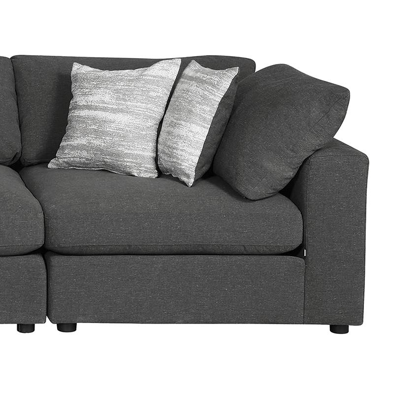 Serene 4-Piece Upholstered Modular Sectional Charcoal - 551324-SETB - Bien Home Furniture &amp; Electronics