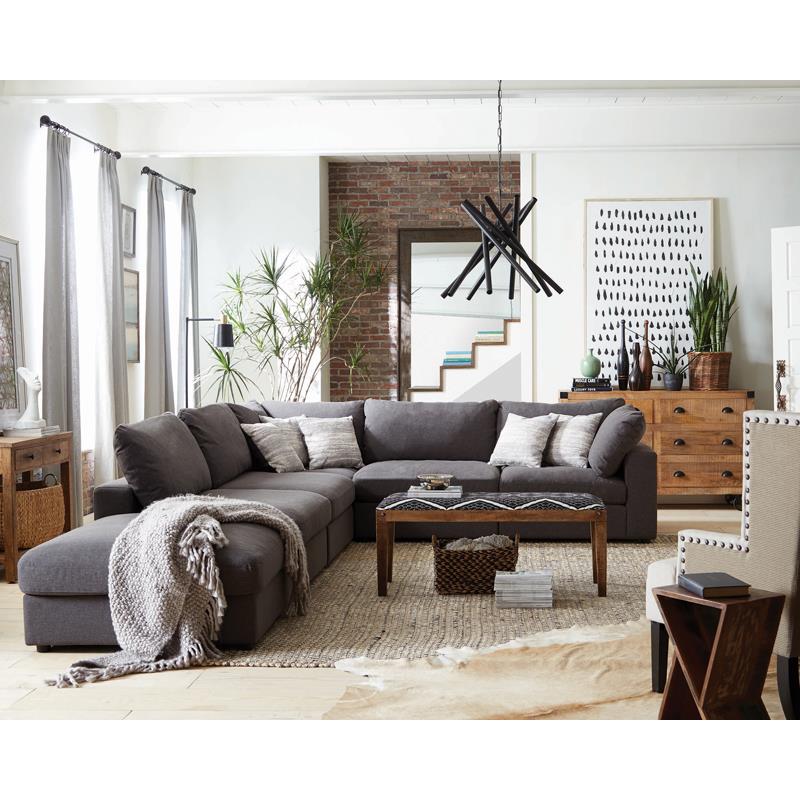 Serene 4-Piece Upholstered Modular Sectional Charcoal - 551324-SETB - Bien Home Furniture &amp; Electronics