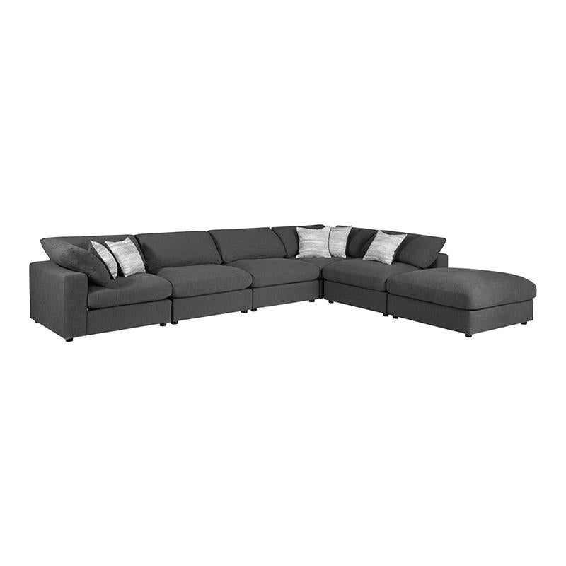 Serene 6-Piece Upholstered Modular Sectional Charcoal - 551324-SET - Bien Home Furniture &amp; Electronics