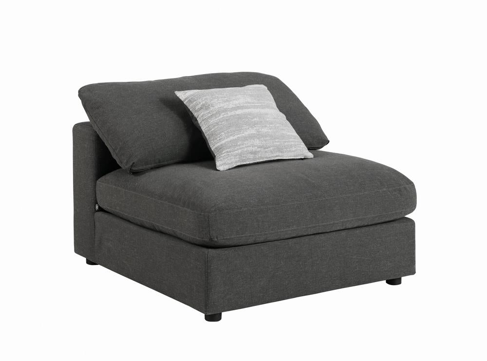 Serene Charcoal Upholstered Armless Chair - 551324 - Bien Home Furniture &amp; Electronics