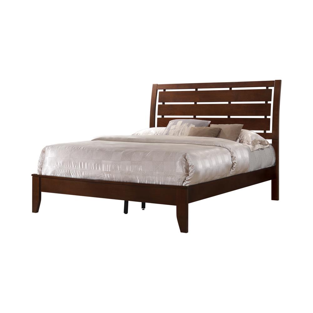 Serenity Full Panel Bed with Cut-out Headboard Rich Merlot - 201971F - Bien Home Furniture &amp; Electronics