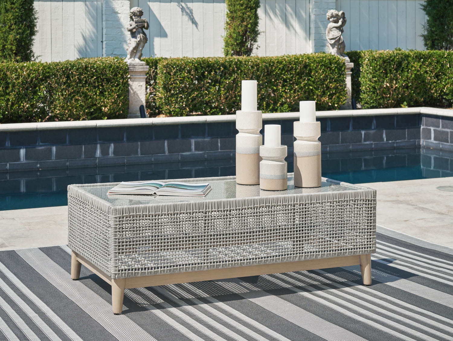 Seton Creek Gray Outdoor Coffee Table - P798-701 - Bien Home Furniture &amp; Electronics