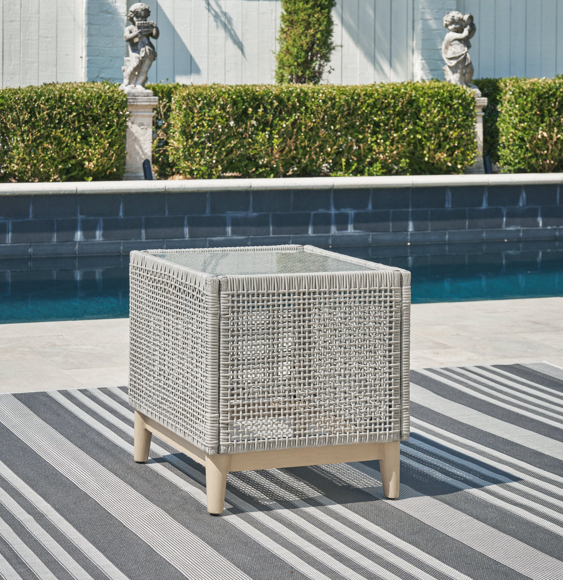 Seton Creek Gray Outdoor End Table - P798-702 - Bien Home Furniture & Electronics