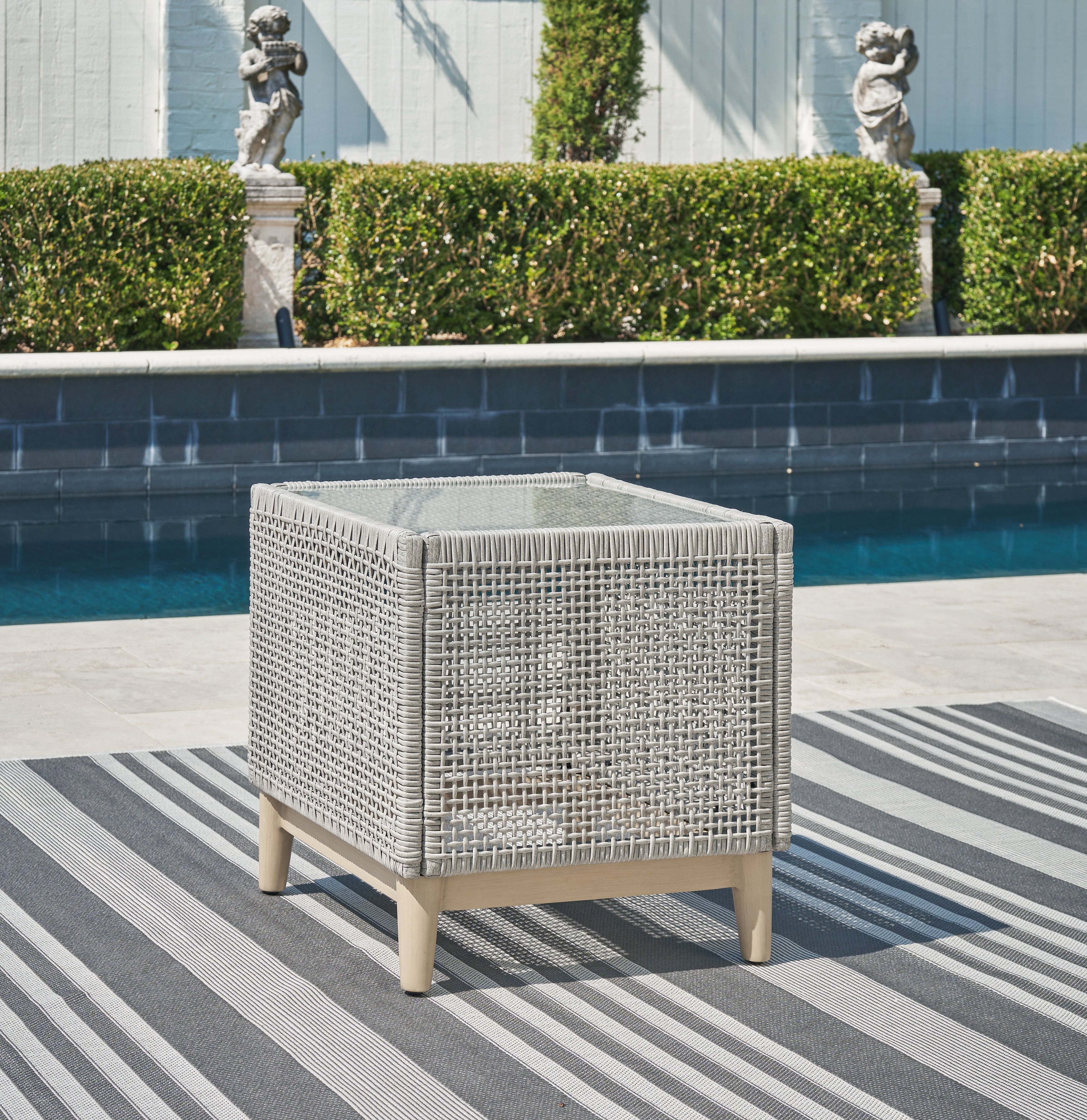 Seton Creek Gray Outdoor End Table - P798-702 - Bien Home Furniture &amp; Electronics