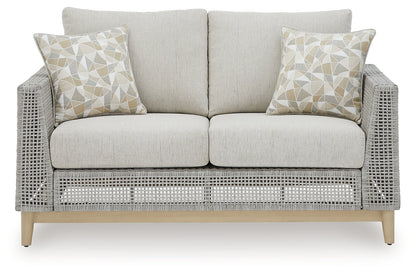 Seton Creek Gray Outdoor Loveseat with Cushion - P798-835 - Bien Home Furniture &amp; Electronics