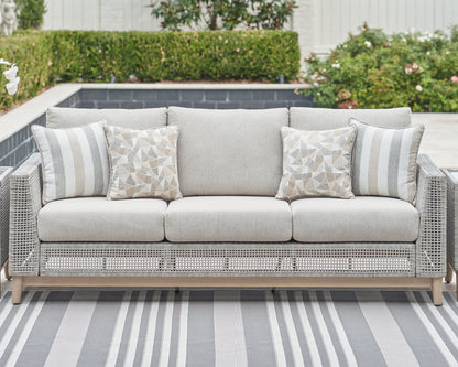 Seton Creek Gray Outdoor Sofa with Cushion - P798-838 - Bien Home Furniture &amp; Electronics