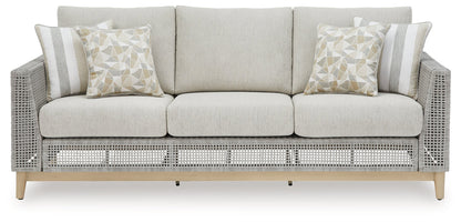 Seton Creek Gray Outdoor Sofa with Cushion - P798-838 - Bien Home Furniture &amp; Electronics