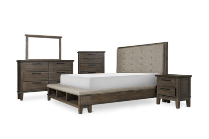 SH2213GRY-1*9 5PC SET: 1QB,1NS,1DR,1MR,1CH - SH2213GRY-1*9 - Bien Home Furniture &amp; Electronics