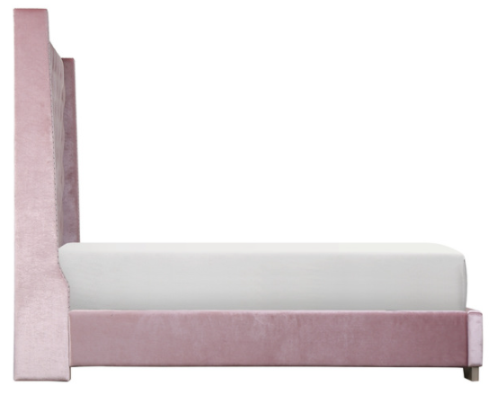 SH228KPNK-1* (2)UPHL VELVET KING BED, PINK - SH228KPNK-1* - Bien Home Furniture &amp; Electronics