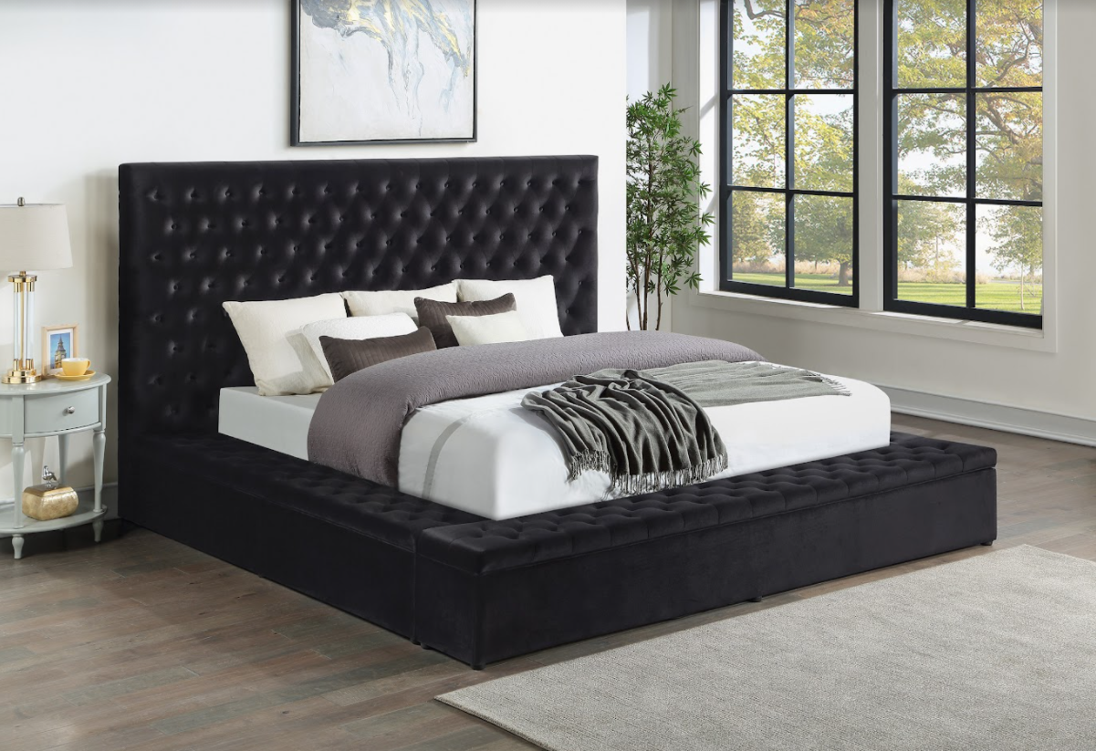 SH250BLK-1* (3)QUEEN UPHL BED - SH250BLK-1* - Bien Home Furniture &amp; Electronics