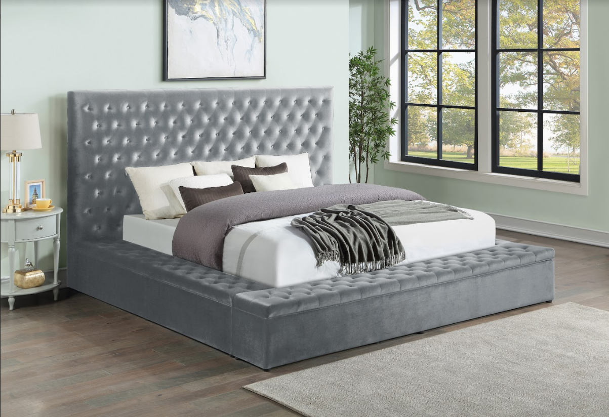 SH250GRY-1* (3)QUEEN UPHL BED - SH250GRY-1* - Bien Home Furniture &amp; Electronics