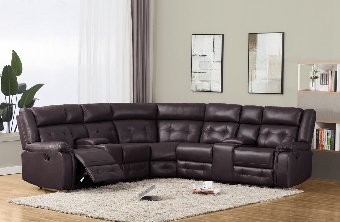 SH3212BRW* (3)SECTIONAL, BROWN FINISH - SH3212BRW* - Bien Home Furniture &amp; Electronics