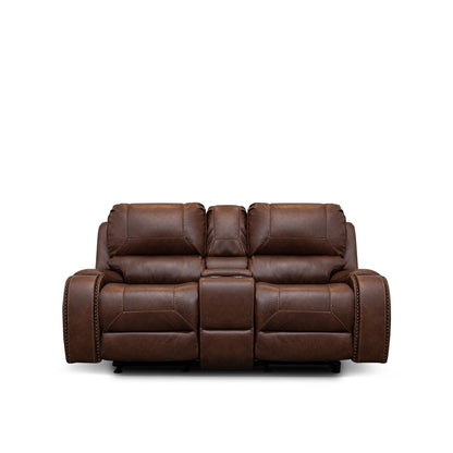 SH3215BRW-2 DOUBLE GLIDER RECLINING Loveseat W/CENTER CONSOLE - SH3215BRW-2 - Bien Home Furniture &amp; Electronics