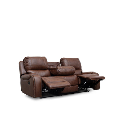 SH3215BRW-3 DOUBLE RECLINING SOFA W/DROP-DOWN CUP HOLDERS - SH3215BRW-3 - Bien Home Furniture &amp; Electronics