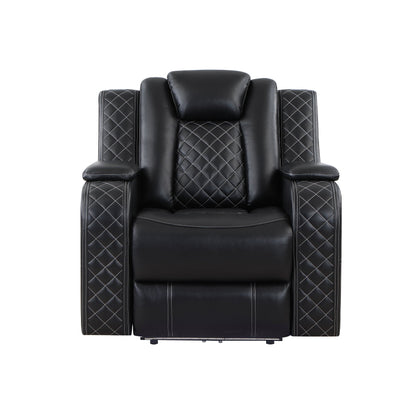 SH8895BLK-1 PW RECLN CHAIR W/ PW HEADREST, LED LIGHT - SH8895BLK-1 - Bien Home Furniture &amp; Electronics