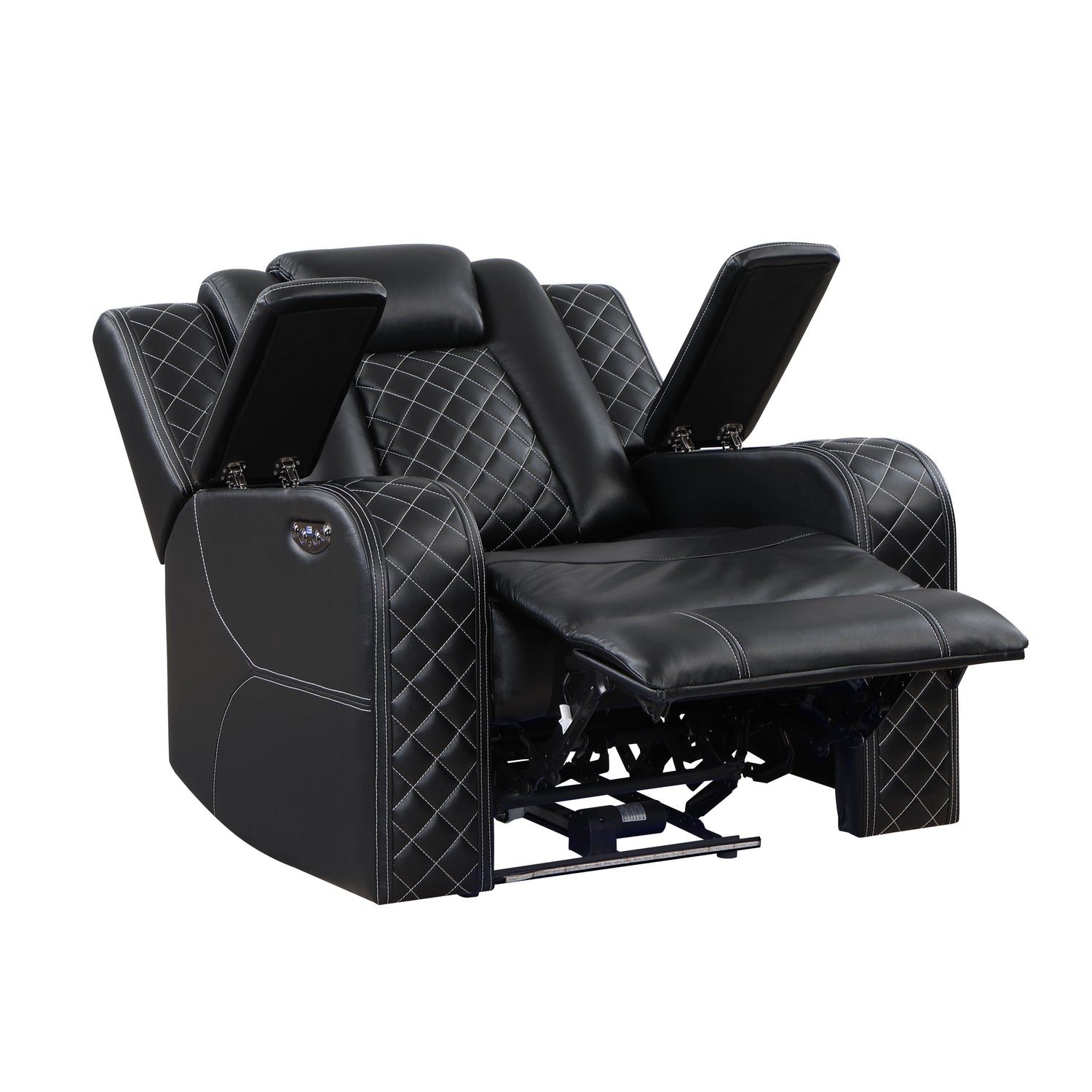 SH8895BLK-1 PW RECLN CHAIR W/ PW HEADREST, LED LIGHT - SH8895BLK-1 - Bien Home Furniture &amp; Electronics