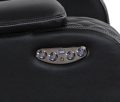 SH8895BLK-2 PW D. RECLN LOVESEAT W/ CONSOLE, PW HEADRESTS, LED LIGHT/SPEAKERS - SH8895BLK-2 - Bien Home Furniture &amp; Electronics