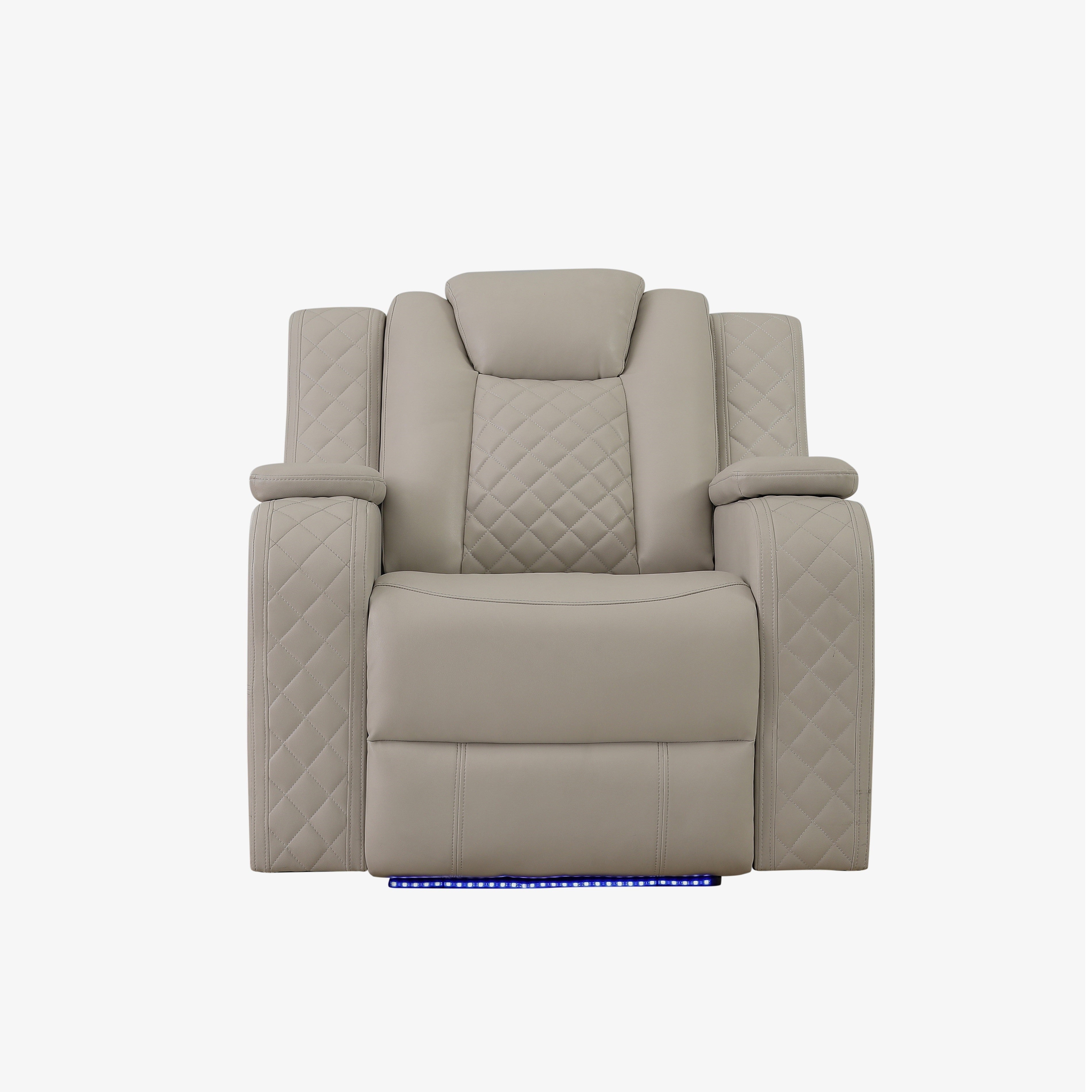 SH8895GRW-1 PW RECLN CHAIR W/ PW HEADREST, LED LIGHT, GRAY WHITE - SH8895GRW-1 - Bien Home Furniture &amp; Electronics