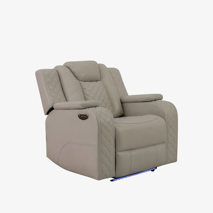 SH8895GRW-1 PW RECLN CHAIR W/ PW HEADREST, LED LIGHT, GRAY WHITE - SH8895GRW-1 - Bien Home Furniture &amp; Electronics