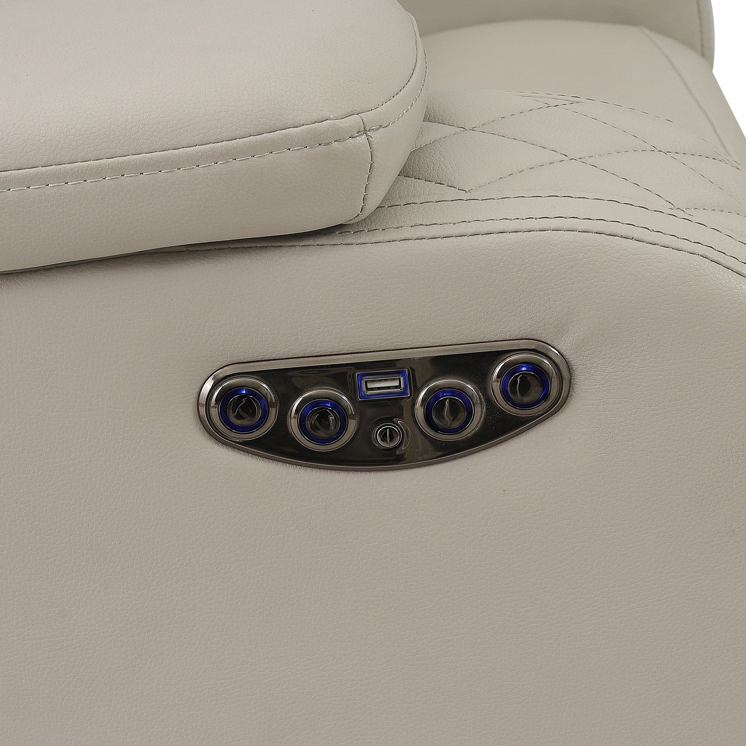 SH8895GRW-1 PW RECLN CHAIR W/ PW HEADREST, LED LIGHT, GRAY WHITE - SH8895GRW-1 - Bien Home Furniture &amp; Electronics