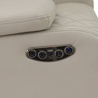 SH8895GRW-1 PW RECLN CHAIR W/ PW HEADREST, LED LIGHT, GRAY WHITE - SH8895GRW-1 - Bien Home Furniture &amp; Electronics
