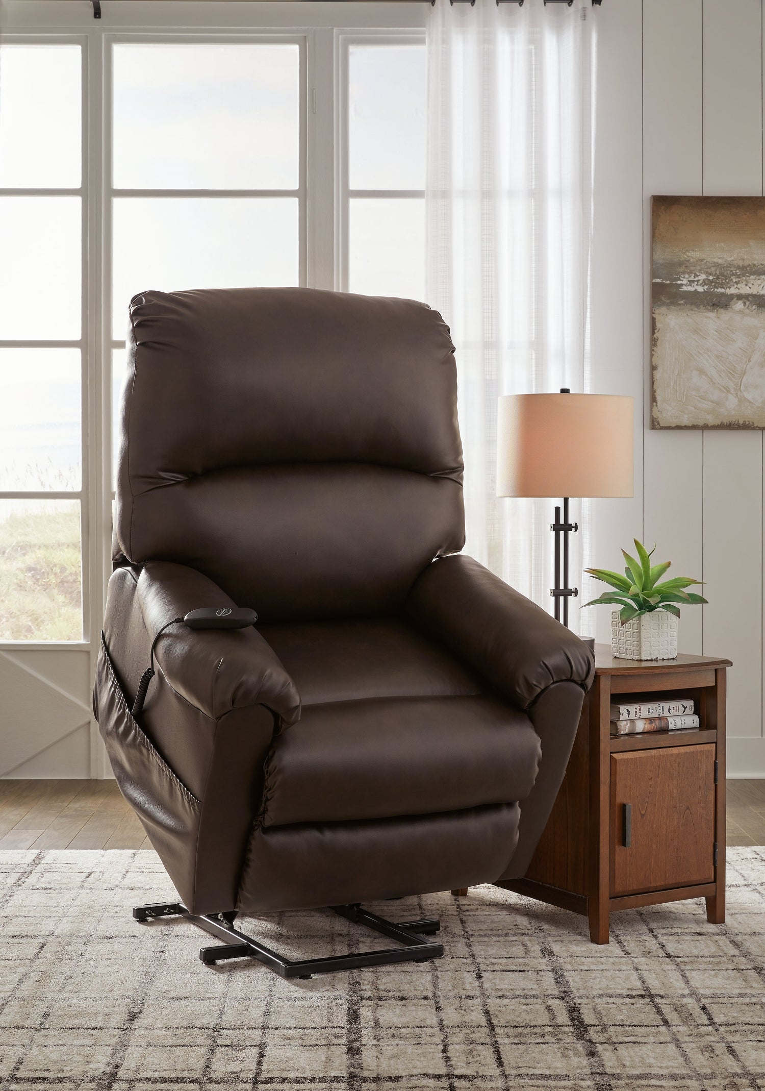 Shadowboxer Chocolate Power Lift Recliner - 4710412 - Bien Home Furniture &amp; Electronics