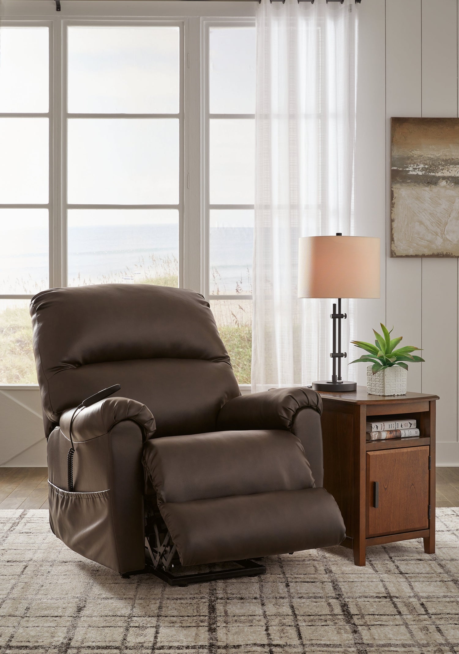 Shadowboxer Chocolate Power Lift Recliner - 4710412 - Bien Home Furniture &amp; Electronics